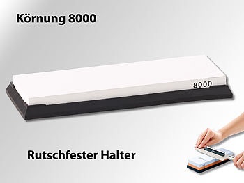 TokioKitchenWare, TokioKitchenWare Wasser-Schleifstein für Messer, mit rutschfestem Halter, Körnung 8000, Wasser-Schleifstein für Messer, mit rutschfestem Halter, Körnung 8000