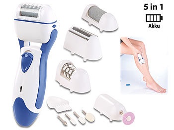 Sichler Beauty, Sichler Beauty 5in1-Akku-Hornhautentferner mit Epilierer, Rasierer, Trimmer, Maniküre, 5in1-Akku-Hornhautentferner mit Epilierer, Rasierer, Trimmer, Maniküre