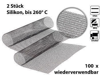 Rosenstein & Söhne, Rosenstein & Söhne 2x Profi-Silikon Dauer-Back- & Grillmatte 42x36cm, antihaft, 2x Profi-Silikon Dauer-Back- & Grillmatte 42x36cm, antihaft