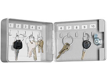 Xcase, Xcase Mini-Stahl-Schlüsselschrank für 10 Schlüssel, mit Sicherheitsschloss, Mini-Stahl-Schlüsselschrank für 10 Schlüssel, mit Sicherheitsschloss