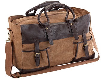 Xcase, Xcase Canvas-Reisetasche mit 2 Aussentaschen und Schultergurt, 30 Liter, Canvas-Reisetasche mit 2 Aussentaschen und Schultergurt, 30 Liter
