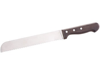 Rosenstein & Söhne, Rosenstein & Söhne Brotmesser mit 20-cm-Klinge und Griff aus Blackwood-Holz, Brotmesser mit 20-cm-Klinge und Griff aus Blackwood-Holz