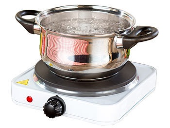 Rosenstein & Söhne, Rosenstein & Söhne Kompakte elektrische Einzel-Kochplatte, 1.500 Watt, 185 mm, stufenlos, Kompakte elektrische Einzel-Kochplatte, 1.500 Watt, 185 mm, stufenlos