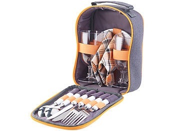 Pearl, Pearl Picknick-Set für 2 Personen: Gläser, Servietten, Teller, Besteck, Picknick-Set für 2 Personen: Gläser, Servietten, Teller, Besteck