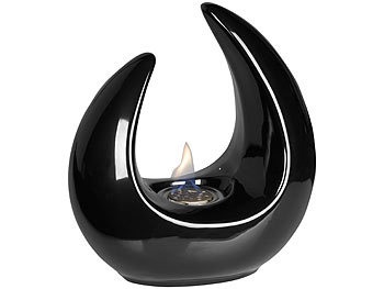 Carlo Milano, Carlo Milano Design-Deko-Tischfeuer für Bio-Ethanol, Keramikgehäuse, 53 ml, schwarz, Design-Deko-Tischfeuer für Bio-Ethanol, Keramikgehäuse, 53 ml, schwarz