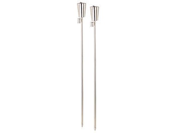 Carlo Milano, Carlo Milano Edelstahl-Gartenfackel "Amor" im 2er-Set, rostfrei, 280 ml, 110 cm, Edelstahl-Gartenfackel 
