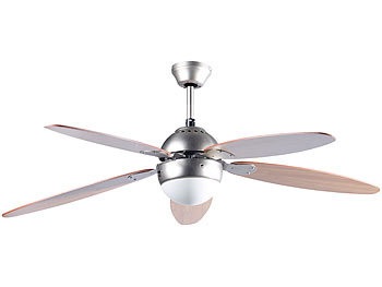 Sichler Haushaltsgeräte, Sichler Haushaltsgeräte Grosser Deckenventilator VT-997 mit Holzflügeln & Beleuchtung, Ø 132 cm, Grosser Deckenventilator VT-997 mit Holzflügeln & Beleuchtung, Ø 132 cm