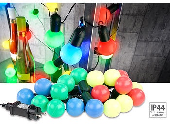 Lunartec, Lunartec 4-farbige LED-Lichterkette mit 20 Lämpchen, 1,2 Watt, 475 cm, IP44, 4-farbige LED-Lichterkette mit 20 Lämpchen, 1,2 Watt, 475 cm, IP44