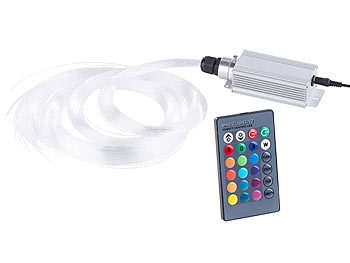 Lunartec, Lunartec Glasfaser-RGB-LED-Sternenhimmel mit Fernbedienung und 300 Lichtfasern, Glasfaser-RGB-LED-Sternenhimmel mit Fernbedienung und 300 Lichtfasern