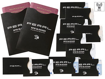 Pearl, Pearl RFID-Schutzhüllen im 12er-Set für Reisepass, Personalausweis, EC-Karte, RFID-Schutzhüllen im 12er-Set für Reisepass, Personalausweis, EC-Karte