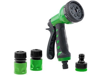 Royal Gardineer, Royal Gardineer Gartenschlauch-Brausen-Set mit 9 Strahl-Einstellungen und 3 Adaptern, Gartenschlauch-Brausen-Set mit 9 Strahl-Einstellungen und 3 Adaptern