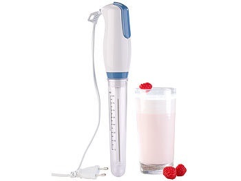 Rosenstein & Söhne, Rosenstein & Söhne Elektrischer Profi-Mini-Handmixer für Drinks, Dips u.v.m., 30 Watt, Elektrischer Mini-Handmixer mit Mixbecher-Aufsatz, leiser Motor, 30 W