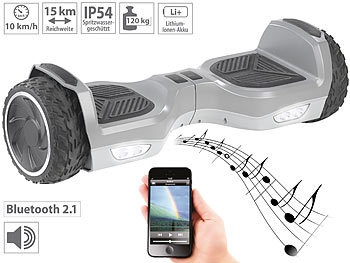 Speeron, Speeron Elektro-Scooter mit 7"-Rädern, Lautsprecher, 600 Watt, Bluetooth, Elektro-Scooter mit 7