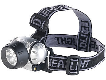 Lunartec, Lunartec LED-Stirnlampe mit 7 LEDs und 3 Helligkeitsstufen, 30 Lumen, 0,3 Watt, LED-Stirnlampe mit 7 LEDs und 3 Helligkeitsstufen, 30 Lumen, 0,3 Watt