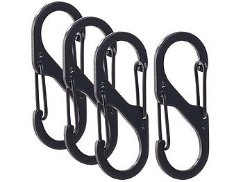 Lescars, Lescars 4er-Set Karabiner-S-Haken zur Befestigung von Kofferraum-Gepäcknetzen, 4er-Set Karabiner-S-Haken
