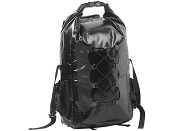 Semptec Urban Survival Technology, Semptec Urban Survival Technology Wasserdichter Trekking-Rucksack aus Lkw-Plane, 30 Liter, schwarz, Wasserdichter Trekking-Rucksack aus Lkw-Plane, 30 Liter, schwarz