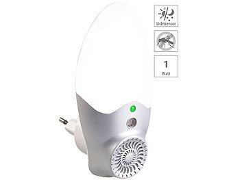 Exbuster, Exbuster Steckdosen-Mücken-Schreck & LED-Nachtlicht, Licht-Sensor, bis 30 m², Steckdosen-Mücken-Schreck & LED-Nachtlicht, Licht-Sensor, bis 30 m²