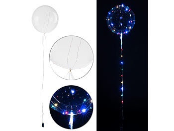 Infactory, infactory Luftballon mit Lichterkette, 40 Farb-LEDs, Ø 30 cm, transparent, Luftballon mit Lichterkette, 40 Farb-LEDs, Ø 30 cm, transparent