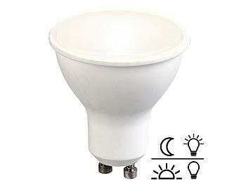 Luminea, Luminea LED-Spot GU10 mit Lichtsensor, warmweiss 3000 K, 5 Watt, 300 Lumen, LED-Spot GU10 mit Lichtsensor, warmweiss 3000 K, 5 Watt, 300 Lumen
