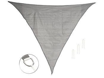 Royal Gardineer, Royal Gardineer Sonnensegel für Terrasse und Garten, dreieckig, 3 x 3 x 4,25 m, grau, Sonnensegel für Terrasse und Garten, dreieckig, 3 x 3 x 4,25 m, grau