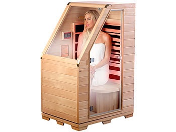 newgen medicals, newgen medicals Kompakte Infrarot-Sitzsauna aus Hemlock-Holz, 760 W, 0,62 m², Kompakte Infrarot-Sitzsauna aus Hemlock-Holz, 760 W, 0,62 m²