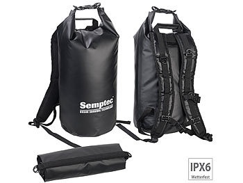 Semptec Urban Survival Technology, Semptec Urban Survival Technology Wasserdichter Trekking-Rucksack aus Lkw-Plane, 20 Liter, schwarz, IPX6, Wasserdichter Trekking-Rucksack aus Lkw-Plane, 20 Liter, schwarz, IPX6