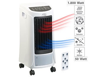 Sichler Haushaltsgeräte, Sichler Haushaltsgeräte 4in1-Klimagerät zum Kühlen und Heizen, mit Ionisator-Funktion, 1.800 W, 4in1-Luftkühler mit Heiz-, Befeuchter- und Ionisator-Funktion, 1.800 W
