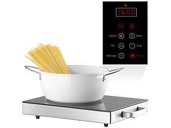 Rosenstein & Söhne, Rosenstein & Söhne Glaskeramik-Kochfeld, Infrarot-Wärme, Touch-Bedienfeld, 2.000 W, 20 cm, Glaskeramik-Kochfeld, Infrarot-Wärme, Touch-Bedienfeld, 2.000 W, 20 cm