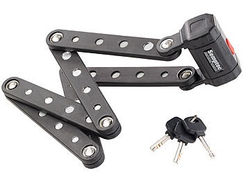 Semptec Urban Survival Technology, Semptec Urban Survival Technology Fahrrad- & Motorrad-Faltschloss mit Rahmenhalterung, 95 cm, 5 mm Stahl, Fahrrad- & Motorrad-Faltschloss mit Rahmenhalterung, 95 cm, 5 mm Stahl
