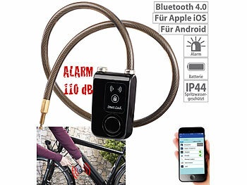 Semptec Urban Survival Technology, Semptec Urban Survival Technology App-gesteuertes Kabelschloss, Bluetooth, Alarm für Fahrrad, Tür u.v.m., App-gesteuertes Kabelschloss, Bluetooth, Alarm für Fahrrad, Tür u.v.m.