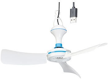 Pearl, Pearl Mobiler USB-Deckenventilator mit Aufhänger, Ø 42 cm, 5 W, 300 U/Min., Mobiler USB-Deckenventilator mit Aufhänger, Ø 42 cm, 5 W, 300 U/Min.