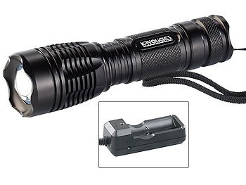 KryoLights, KryoLights LED-Taschenlampe TRC-144.a inkl. Akku und Ladegerät 1000 lm, IP44, LED-Taschenlampe TRC-144.a mit Akku und Ladegerät, 1.000 lm, IP44