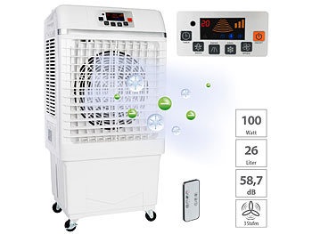 Sichler Haushaltsgeräte, Sichler Haushaltsgeräte 2in1-Luftkühler & Luftbefeuchter mit Ionisator, 26 Liter, 100 W, 25 m², 2in1-Luftkühler & Luftbefeuchter mit Ionisator, 26 Liter, 100 W, 25 m²