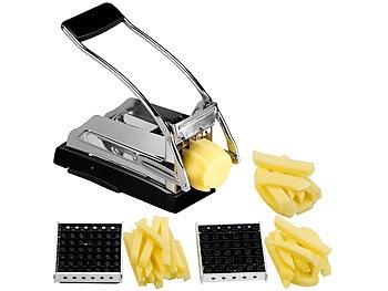 Rosenstein & Söhne, Rosenstein & Söhne Profi-Pommes- & Gemüseschneider mit 3 Schneide-Gittern und Saugfuss, Profi-Pommes- & Gemüseschneider mit 3 Schneide-Gittern und Saugfuss