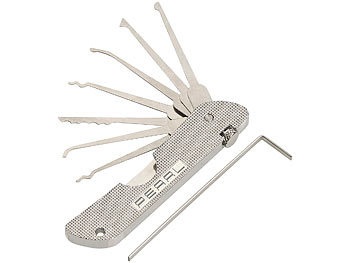 Pearl, Pearl Lockpicking-Werkzeug mit 7 Dietrichen & Spanner, Edelstahl, Lockpicking-Werkzeug mit 7 Dietrichen & Spanner, Edelstahl