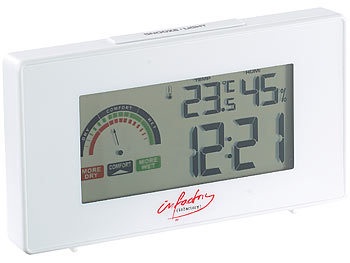 Infactory, infactory Digitaler Funkwecker mit Thermometer und Hygrometer, Digitaler Funkwecker mit Thermometer und Hygrometer