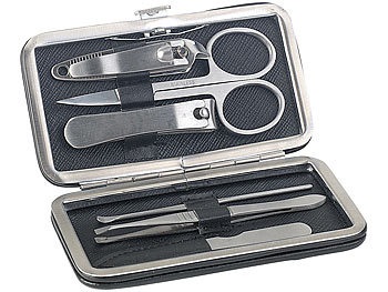 newgen medicals, newgen medicals Hochwertiges Maniküre-Set, 6-tlg., Edelstahl gebürstet, Klapp-Etui, Hochwertiges Maniküre-Set, 6-tlg., Edelstahl gebürstet, Klapp-Etui