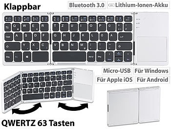GeneralKeys, GeneralKeys Faltbare Tastatur mit Bluetooth, Touchpad für Android, iOS und Windows, Faltbare Tastatur mit Bluetooth, Touchpad für Android, iOS und Windows
