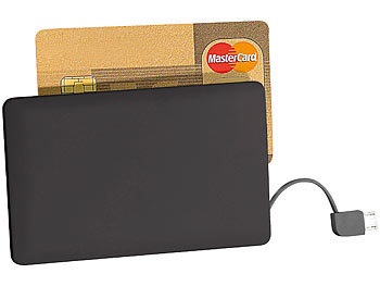 revolt, revolt Ultra-Slim-Powerbank im Kreditkarten-Format, 2500 mAh, Micro-USB-Kabel, Ultra-Slim-Powerbank im Kreditkarten-Format, 2500 mAh, Micro-USB-Kabel
