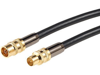 Auvisio, auvisio Premium-HDTV-Antennenkabel, Koaxial-Stecker, 10 m, schwarz, 105 dB, Premium-HDTV-Antennenkabel, Koaxial-Stecker, 10 m, schwarz, 105 dB