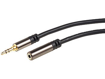 Auvisio, auvisio 3,5-mm-Klinken-Verlängerungskabel, Stereo, 1 m, vergoldet, 3,5-mm-Klinken-Verlängerungskabel, Stereo, 1 m, vergoldet