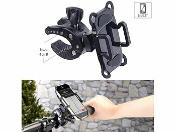 Callstel, Callstel Fahrradhalterung mit Gummifixierung für Smartphones bis 13,9 cm (5,5"), Fahrradhalterung mit Gummifixierung für Smartphones bis 13,9 cm (5,5