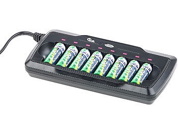 tka Köbele Akkutechnik, tka Köbele Akkutechnik Ladegerät für 8 AA- & AAA-Akkus, mit Kontroll-LEDs & Sicherheits-Timer, Ladegerät für 8 AA- & AAA-Akkus, mit Kontroll-LEDs & Sicherheits-Timer