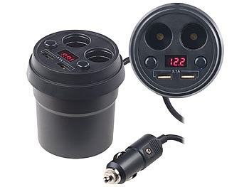 revolt, revolt 4-fach-Kfz-Verteiler mit je 2x 12-/24-V- & USB-Port (3,1 A), 80 Watt, 4-fach-Kfz-Verteiler mit je 2x 12-/24-V- & USB-Port (3,1 A), 80 Watt