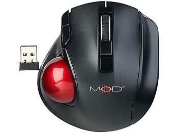 Mod-it, Mod-it Kabelloser Funk-Laser-Trackball mit 5 Tasten und Scrollrad, 1.200 dpi, Kabelloser Funk-Laser-Trackball mit 5 Tasten und Scrollrad, 1.200 dpi