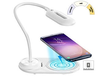 Pearl, LED-Schwanenhals-Leuchte, Qi-kompatibel 10W, USB, 3 Lichtfarben, 300lm / Schreibtischlampe, LED-Schwanenhals-Leuchte, Qi-kompatibel 10W, USB, 3 Lichtfarben, 300lm