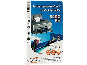 Your design, Your Design 30 Inkjet-Karten zum Selbstbedrucken in Postkartengrösse, glossy, 30 Inkjet-Karten zum Selbstbedrucken in Postkartengrösse, glossy