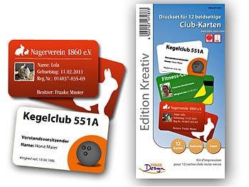 Your design, Your Design Druckset für 12 beidseitige Club-Karten, Laserdrucker, Druckset für 12 beidseitige Club-Karten, Laserdrucker
