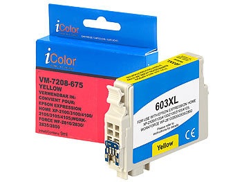 iColor, iColor Tintenpatrone für Epson-Drucker (ersetzt C13T03A44010 / 603XL), yellow, Tintenpatrone für Epson-Drucker (ersetzt C13T03A44010 / 603XL), yellow