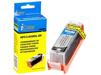 iColor, iColor Patrone für CANON (ersetzt PGI-550BK XL), black mit CHIP, Patrone für CANON (ersetzt PGI-550BK XL), black mit CHIP
